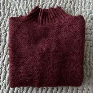 GUC | Everlane Recycled Cashmere, Waffle-knit Mockneck Sweater | Rust